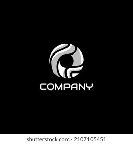 Abstract Circle Monochrome Tech Logo