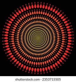 Abstract circle motion element with decoration elements, vector art illustration