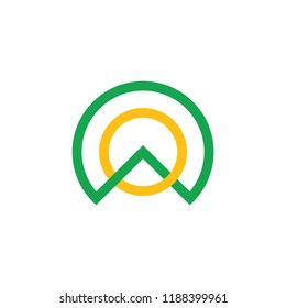 abstract circle mountain sun logo 