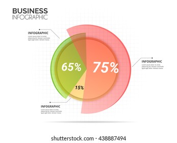 Abstract circle multi color chart with white background infographic template. Vector eps10.
