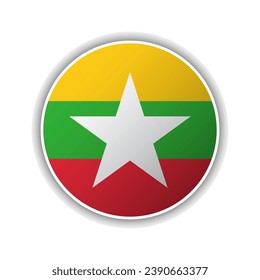 Abstract Circle Myanmar Flag Icon
