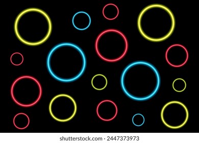 Abstract Circle Neon Background Design