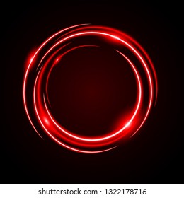 Abstract Circle Neon Light Red Frame, halo vector background