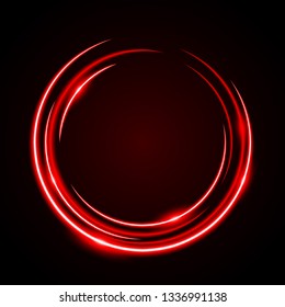Abstract Circle Neon Light Red Frame, halo vector background