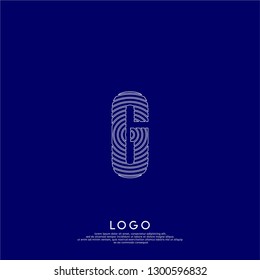 abstract circle neon lines G logo letter with blue background color design concept 