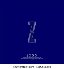 abstract circle neon lines Z logo letter with blue background color design concept 
