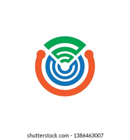 abstract circle network technology logo
