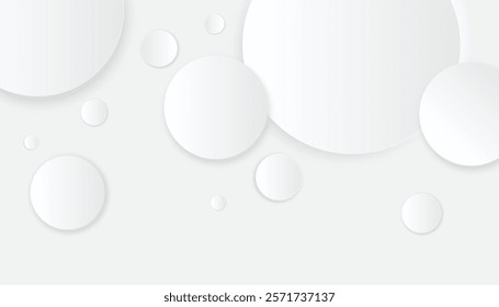 Abstract circle with neumorphism white geometric for presentation background