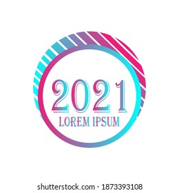 Resumen de círculo con la plantilla de concepto de diseño del logotipo del icono número 2021