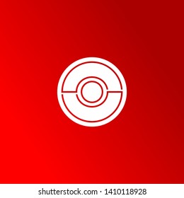 abstract circle O logo letters in modern line shape with red background design concept