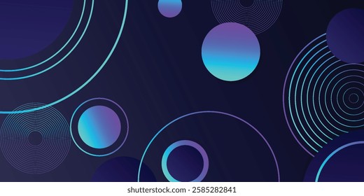 Abstract circle on a dark street background. interface concept digitally generated image. modern background. EPS10