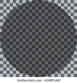 abstract circle on a transparent background. dark gray squares. vector illustration