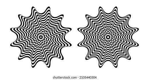 Abstract circle op art pattern with 3D illusion effect. Vector illustration.