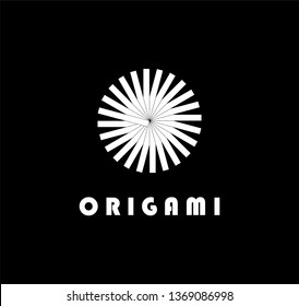 abstract circle origami symbol design concept