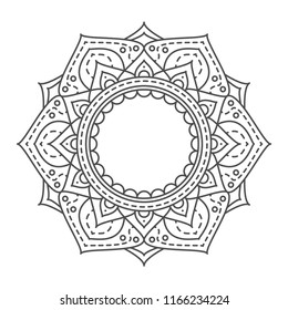 abstract circle ornament with flower concept use for decor element or futuristic wallpaper, islamic, arabic, ramadan, ied,  deepavali