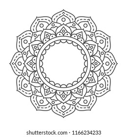 abstract circle ornament with flower concept use for decor element or futuristic wallpaper, islamic, arabic, ramadan, ied,  deepavali
