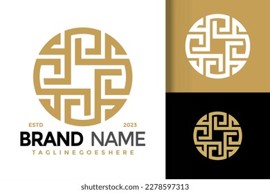 Abstract circle ornament logo vector icon illustration