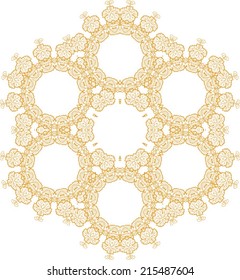 Abstract circle ornate floral texture, ornament, endless pattern, round lace, flower, vector