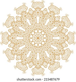 Abstract circle ornate floral texture, ornament, endless pattern, round lace, flower, vector