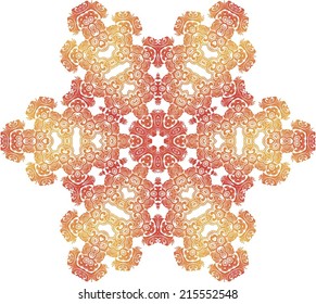 Abstract circle ornate floral texture, ornament, endless pattern, round lace, flower, vector. isolated on a white background. 
