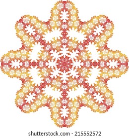 Abstract circle ornate floral texture, ornament, endless pattern, round lace, flower, vector. isolated on a white background. 