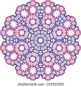 Abstract circle ornate floral texture, ornament, endless pattern, round lace, flower, vector. isolated on a white background. 