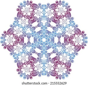 Abstract circle ornate floral texture, ornament, endless pattern, round lace, flower, vector. isolated on a white background. 