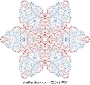Abstract circle ornate floral texture, ornament, endless pattern, round lace, flower, vector. isolated on a white background. 