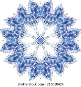 Abstract circle ornate floral texture, ornament, endless pattern, round lace, flower, vector. isolated on a white background. 