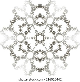 Abstract circle ornate floral texture, ornament, endless pattern, round lace, flower, vector. isolated on a white background. 