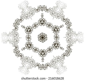 Abstract circle ornate floral texture, ornament, endless pattern, round lace, flower, vector. isolated on a white background. 