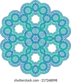 Abstract circle ornate floral texture, ornament, endless pattern, round lace, flower, vector. isolated on a white background.