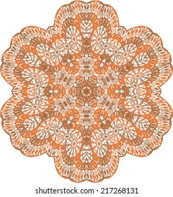 Abstract circle ornate floral texture, ornament, endless pattern, round lace, flower, vector. isolated on a white background.