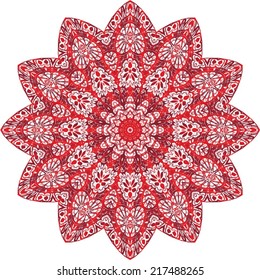 Abstract circle ornate floral texture, ornament, endless pattern, round lace, flower, vector. isolated on a white background. 