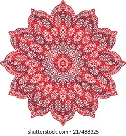 Abstract circle ornate floral texture, ornament, endless pattern, round lace, flower, vector. isolated on a white background. 