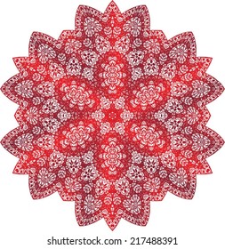 Abstract circle ornate floral texture, ornament, endless pattern, round lace, flower, vector. isolated on a white background. 