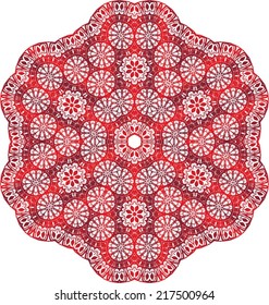 Abstract circle ornate floral texture, ornament, endless pattern, round lace, flower, vector. isolated on a white background. 