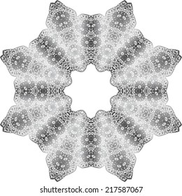 Abstract circle ornate floral texture, ornament, endless pattern, round lace, flower, vector. isolated on a white background.