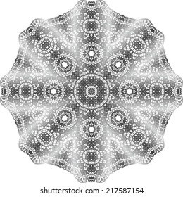 Abstract circle ornate floral texture, ornament, endless pattern, round lace, flower, vector. isolated on a white background.