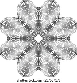 Abstract circle ornate floral texture, ornament, endless pattern, round lace, flower, vector. isolated on a white background.