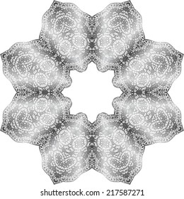 Abstract circle ornate floral texture, ornament, endless pattern, round lace, flower, vector. isolated on a white background.
