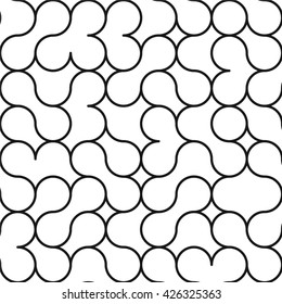 Abstract Circle Outline Black and White Pattern