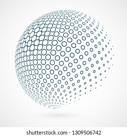 Abstract circle outline global of blue background technology. Design of futuristic modern decorating. You can use for cover, card, poster, brochure, report. vector eps10