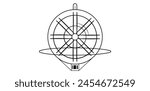 Abstract Circle Outline Handwheel, Ships Wheel Pirates Design Vector Illustration.	