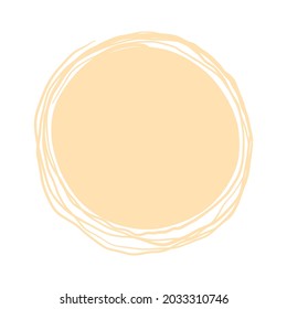 Abstract circle outlined by lines. Decorative round spot. Drawn modern doodle vector design. Can be used as a place to take notes.