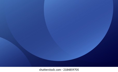 Resumen de círculo que se solapa con el fondo de degradado azul. Composición dinámica de formas. Ilustración del vector