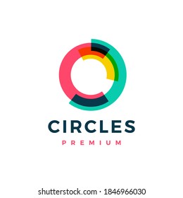 abstract circle overlapping color logo vector icon illustration