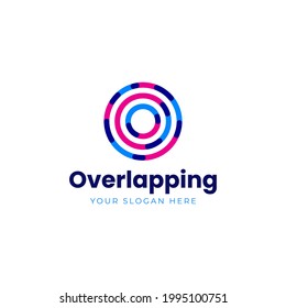 abstract circle overlapping color logo design