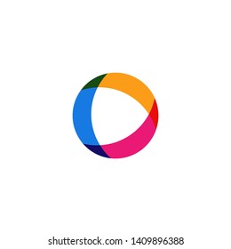 abstract circle overlapping logo vector icon illustration