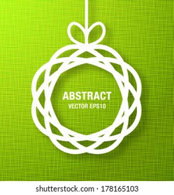 Abstract Circle Paper Applique on Green Background. Vector illustration.